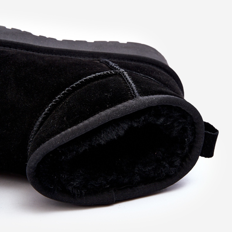 Fashionabla låga snöstövlar i mocka Svart Nucca 1