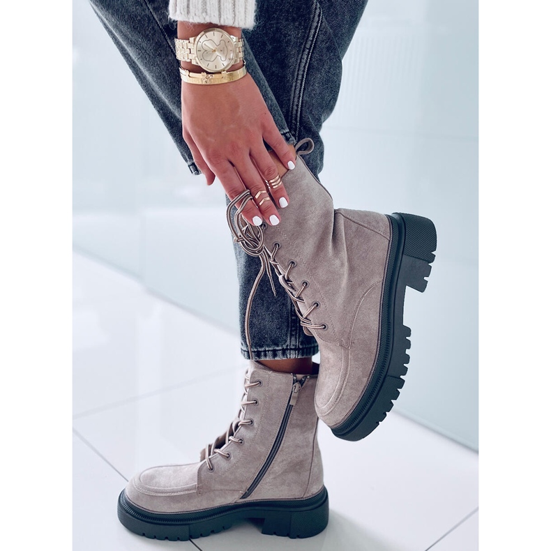 Roisin Khaki mocka snörstövlar beige 2