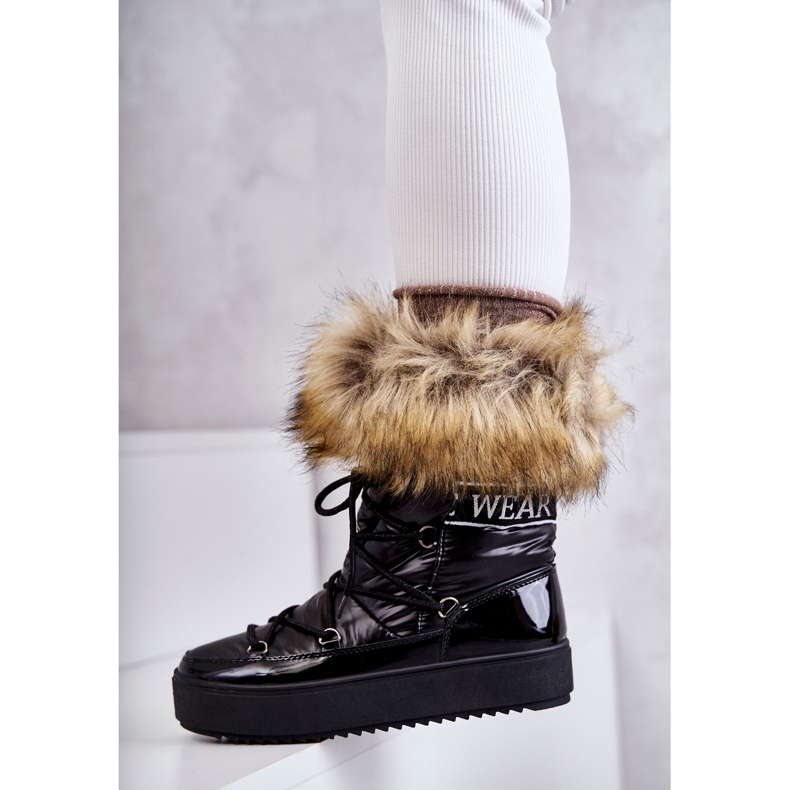 FM1 Snöskor med snörning för kvinnor Svart Santero 3