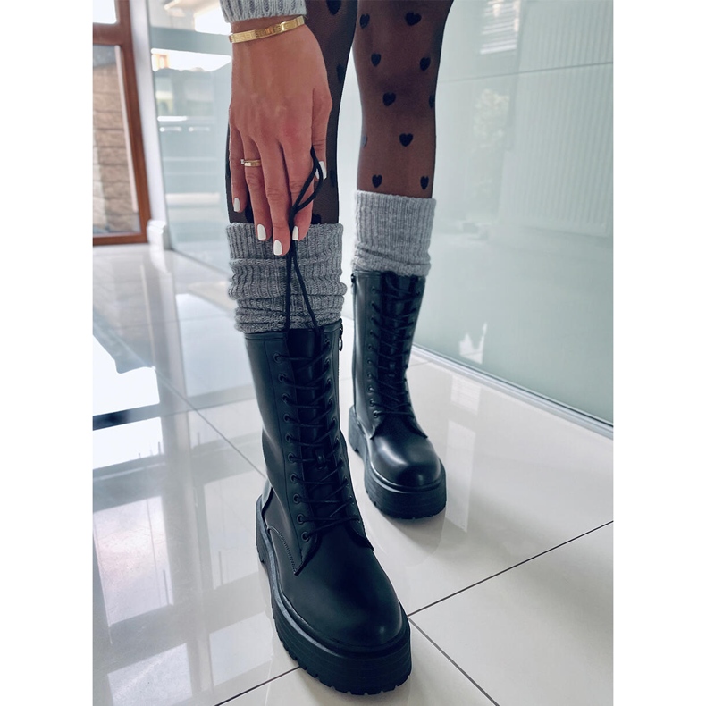 BM Snörstövlar på hög Rage Black sula svart 2