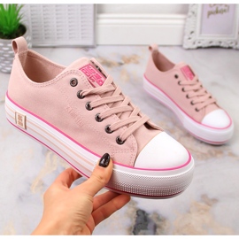 Damsneakers på plattformen puderrosa Big Star LL274181 1