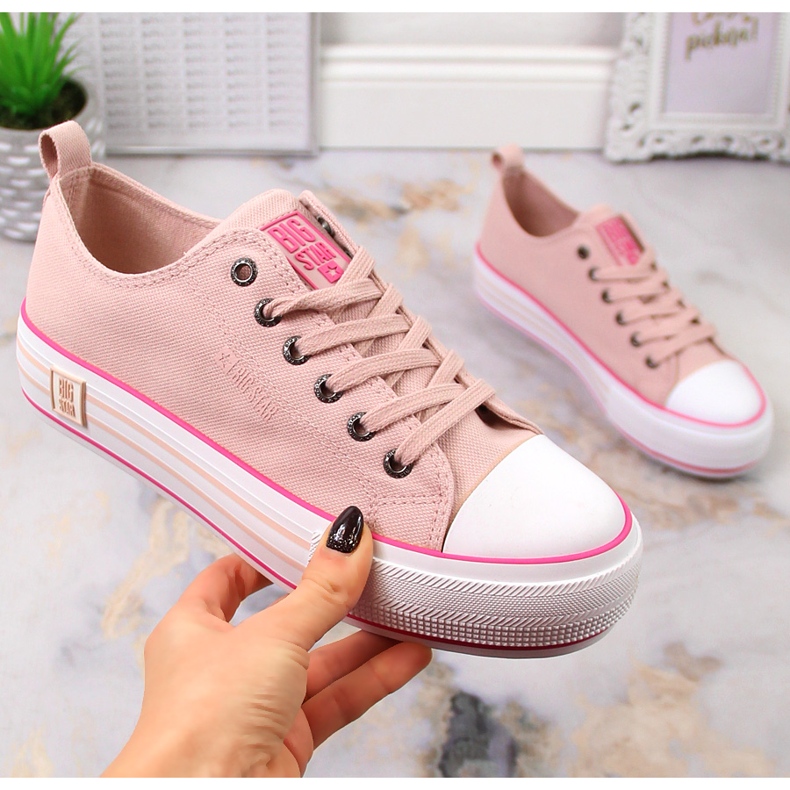 Damsneakers på plattformen puderrosa Big Star LL274181 1