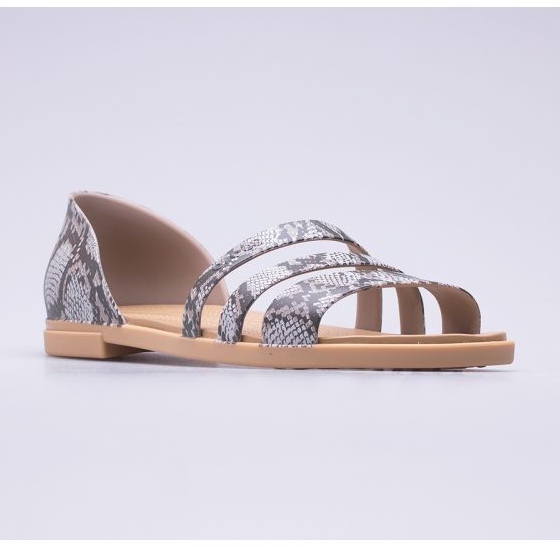 Crocs Tulum Open Flat Sandaler W 206109-15W beige brun 1