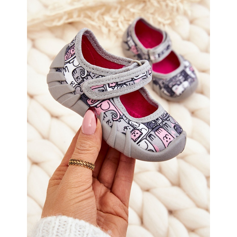 BEFADO S.A. Ballerinatofflor Befado Kotki 109P261 Grå 1