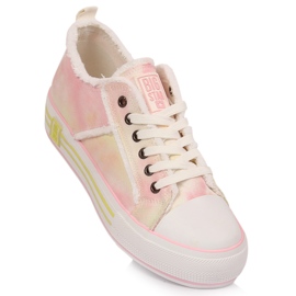 Damsneakers på plattformen tie dye Big Star LL274174 rosa 1