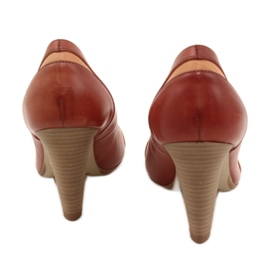 Kvinnors läderpumpar 1392 Brun dekorerade med Edeo -ränder 3