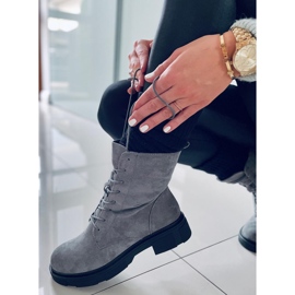 PA1 Lavey Grey snörstövlar i mocka grå 2