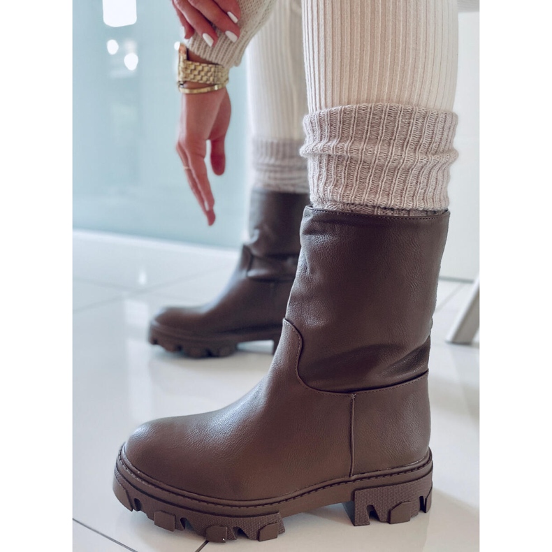 PA1 Stövlar med rak övre Bunton Army Green brun kaki 1