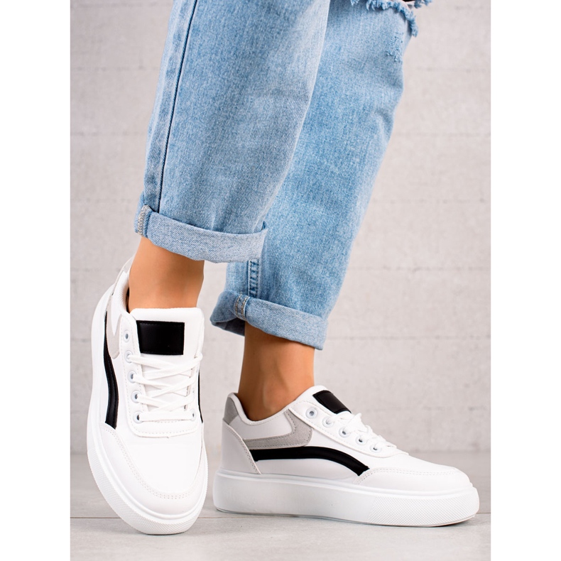 Weide Casual Skor På Plattformen vit 1