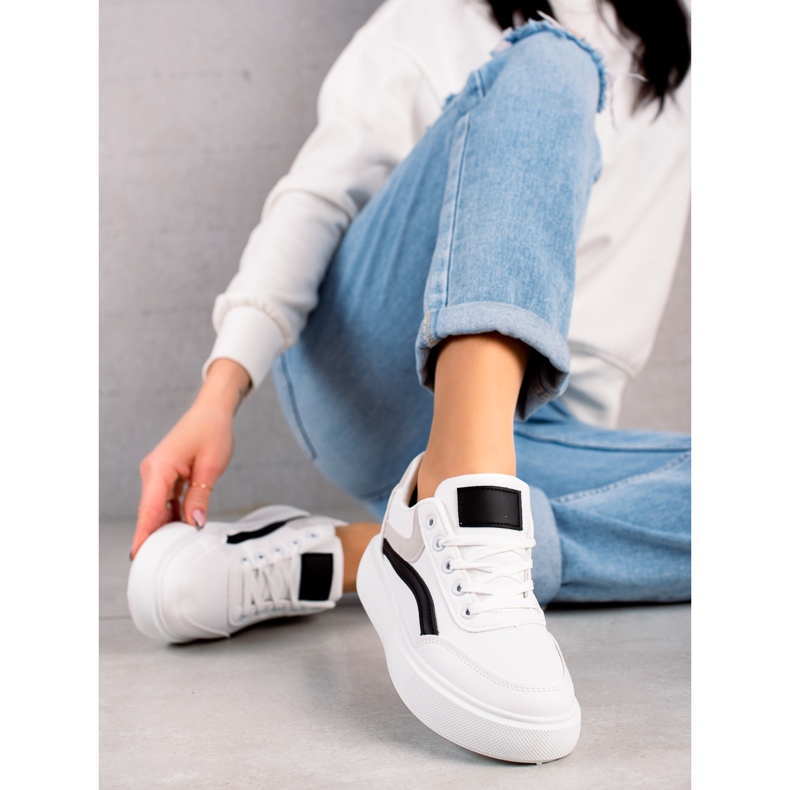 Weide Casual Skor På Plattformen vit 2