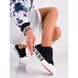 SHELOVET Svarta mode sneakers 1