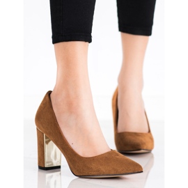 Goodin Snygga pumpar på höga klackar brun 1