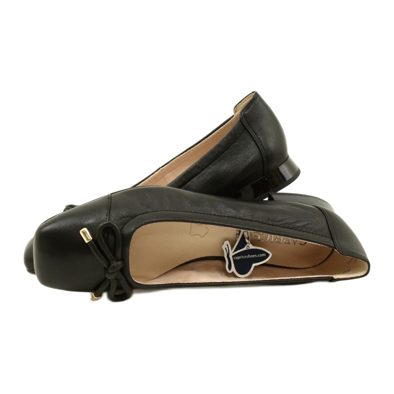 Caprice ballerina damskor med rosett 9-22104-20 040 Svart 4