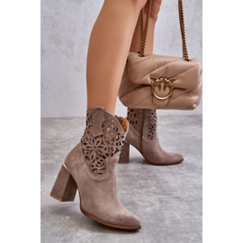 Lewski Shoes Mocka Openwork Ankel Boots Leewski Skor 3264 Ljusbrun 2