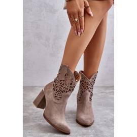 Lewski Shoes Mocka Openwork Ankel Boots Leewski Skor 3264 Ljusbrun 1