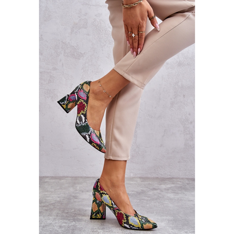 Lewski Shoes Läder Pumps I Snake Mönster Vänster Skor 3277 Flerfärgad mångfärgad 1