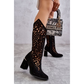 Lewski Shoes Mocka Openwork Boots Leewski Skor 3234 Svart 1