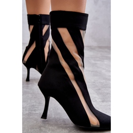 PS2 Fashionabla högklackade damstövlar Svart Deyna 2