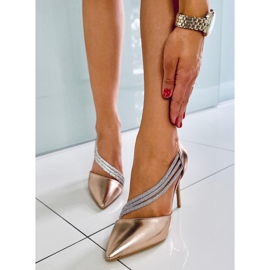 Lucille Champagne asymmetriska klackar rosa 1