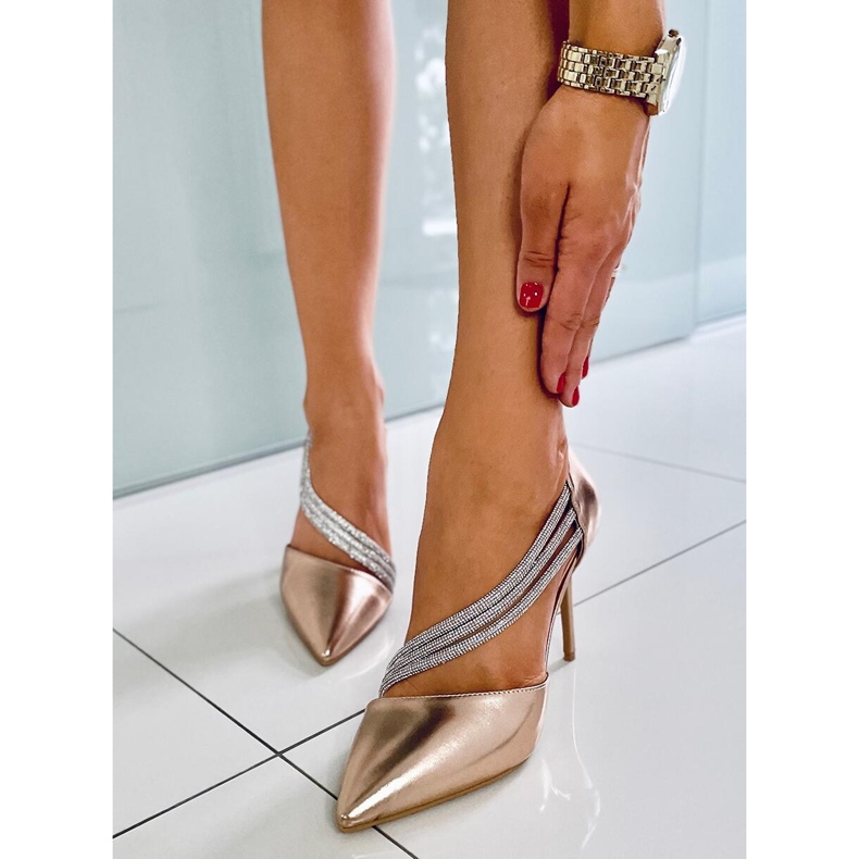 Lucille Champagne asymmetriska klackar rosa 1