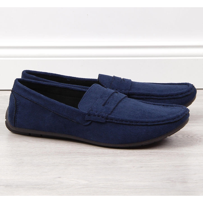 News NYHETER marinblå slip-on loafers för män 1
