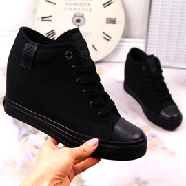 Svarta Wedge-sneakers för kvinnor Big Star LL274034 4