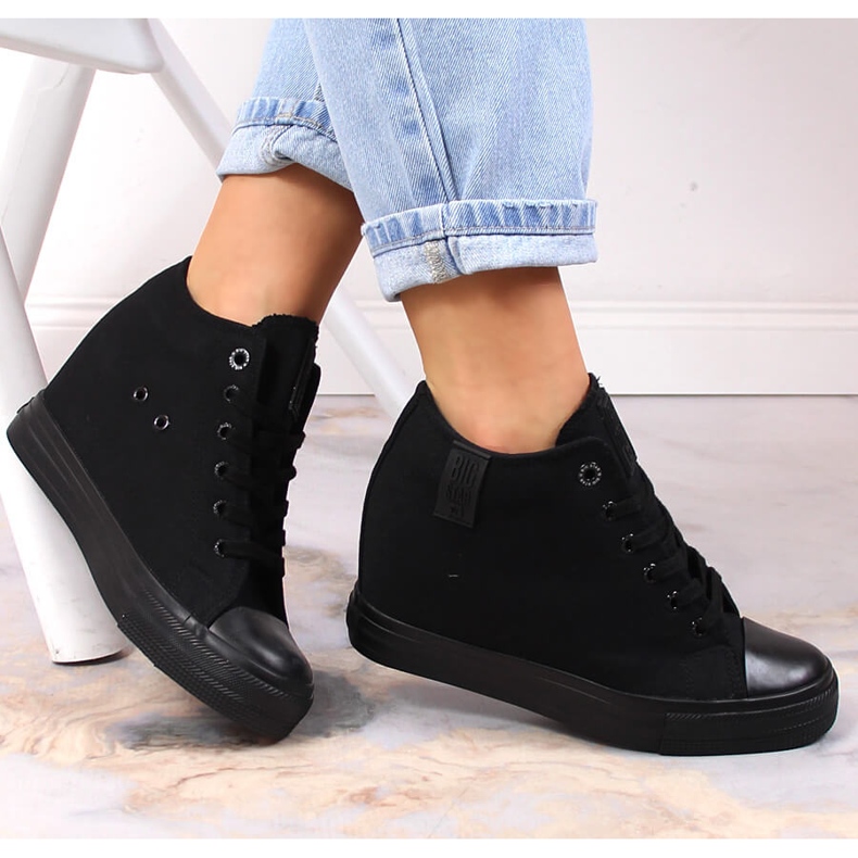 Svarta Wedge-sneakers för kvinnor Big Star LL274034 1