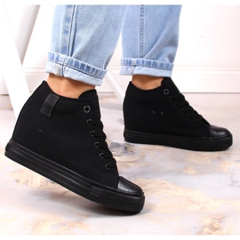 Svarta Wedge-sneakers för kvinnor Big Star LL274034 2