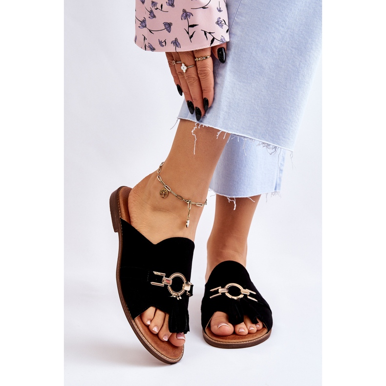 Lewski Shoes Damtofflor Leewski Skor i mocka 3226 Svart 1