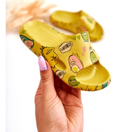 WJ1 Lätta barntofflor Dinosaurier Gul Astro 1
