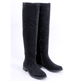 BM York Black Flat Thigh Highs svart 2