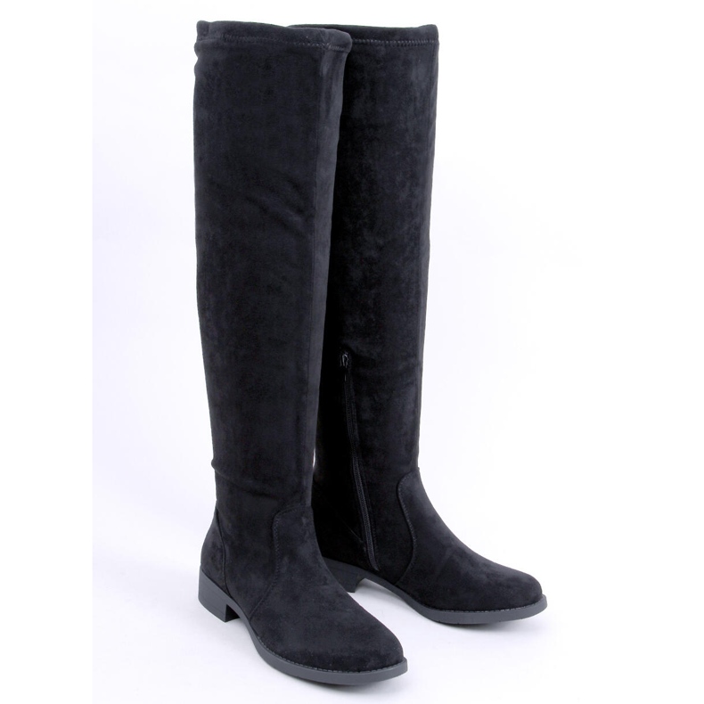 BM York Black Flat Thigh Highs svart 2