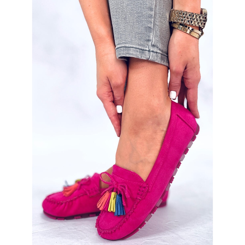 BM Tamla Fuchsia Fringed Loafers rosa 1