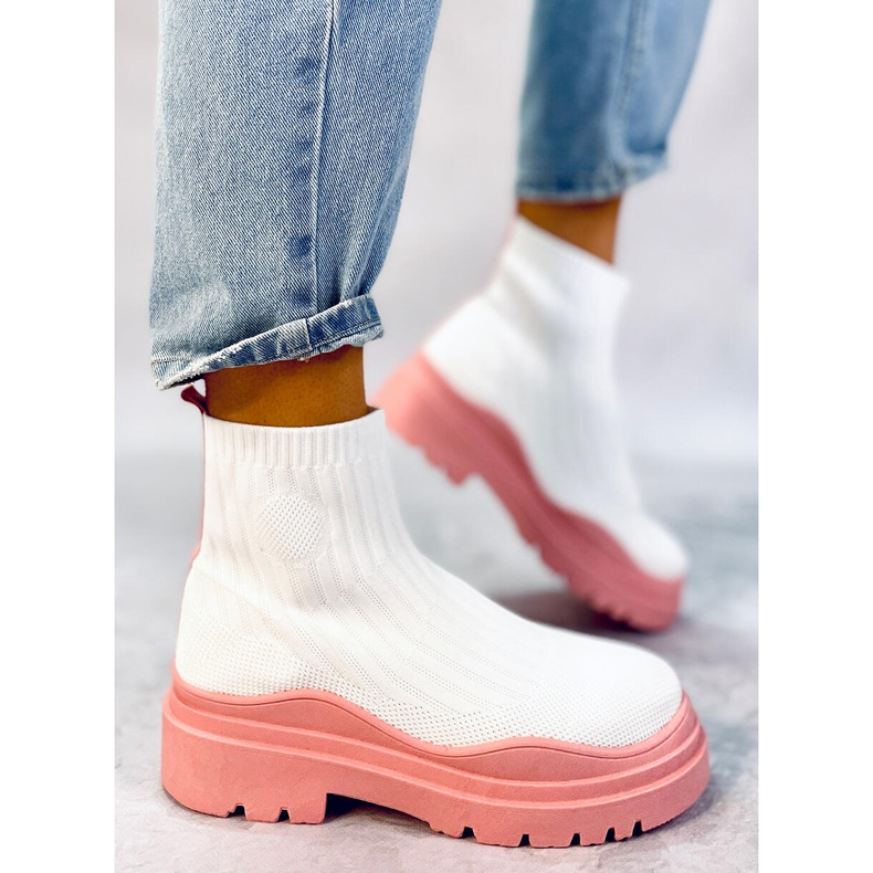 BM Elastiska ankelboots Manke VIT/ROSA 1