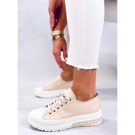 BM Sneakers med snörning för kvinnor Raffey Beige 1