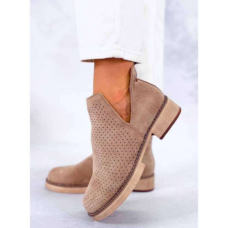 BM Genombrutna fjäderstövlar Neve Khaki beige kaki 2