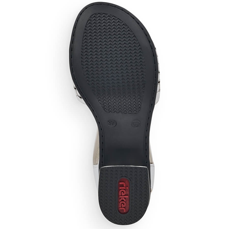 Damsandaler i läder med gummivit Rieker 64677 1