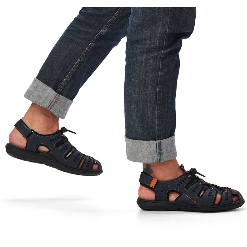 Rieker 22021-14 marinblå sandaler för män 1