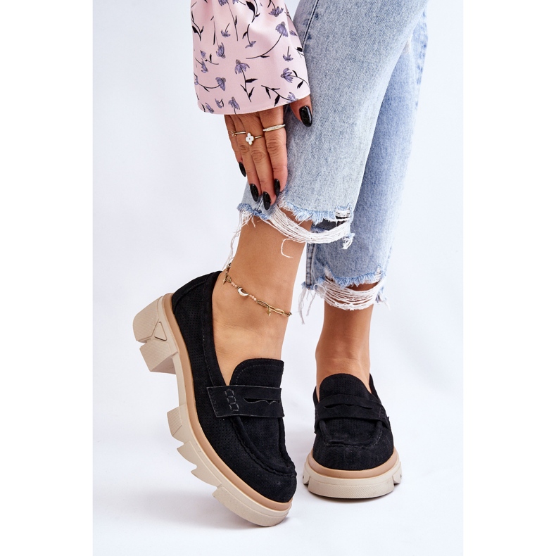 PM1 Dam Loafers Platt Klack Skor Svart Fletcher 2