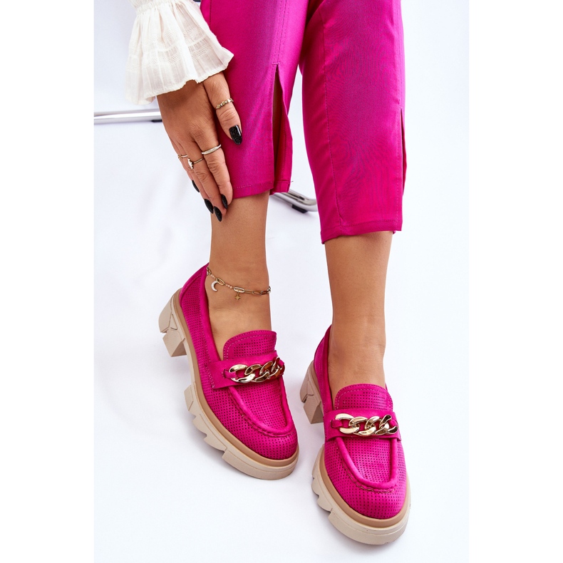 Dam Brogues Loafers med kedja Fuchsia Luella rosa 2