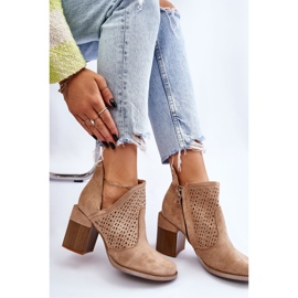 PM1 Layne Beige Mocka Cut Out Boots 1