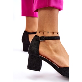 PG1 Fashionabla Shiny Low Heel Pumps Svart Leilany 2