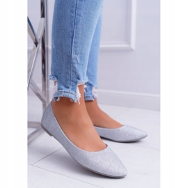 Glitter Silver Ballerinas för kvinnor silver- 1