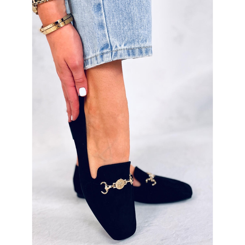 BM Rhona Black Loafers med spänne för kvinnor svart 1