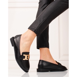 Shelovet loafers i svart läder för kvinnor 2