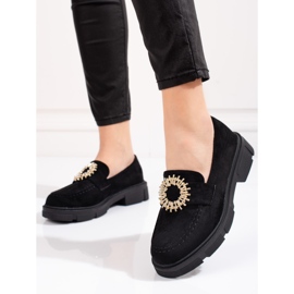 Shelovet svarta mockaskor för kvinnor 1