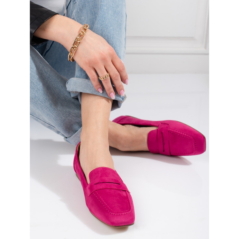 Shelovet loafers i fuchsia mocka för kvinnor rosa 1