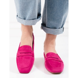 Shelovet loafers i fuchsia mocka för kvinnor rosa 2