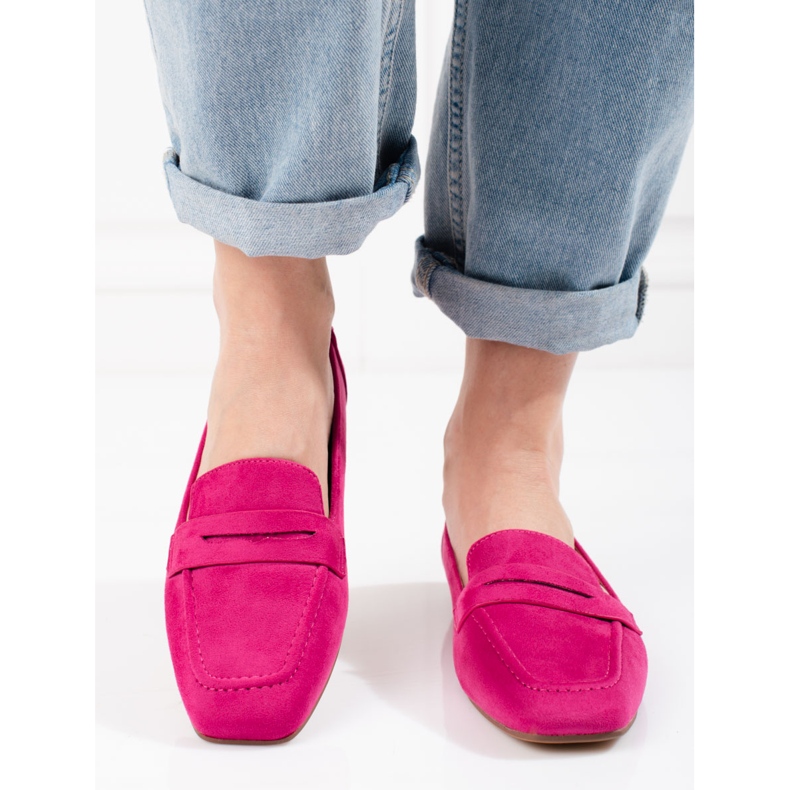 Shelovet loafers i fuchsia mocka för kvinnor rosa 2