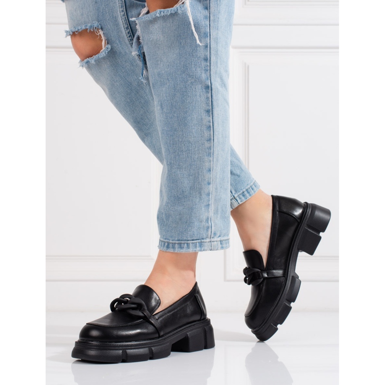 Goodin Shelovet dam loafers med svart kedja 2